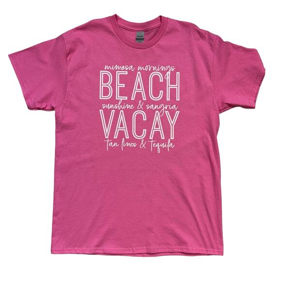 Beach Vacay Mimosa Mornings Tan Lines Tequila X-Large T-Shirt Short Sleeve - Picture 2 of 6